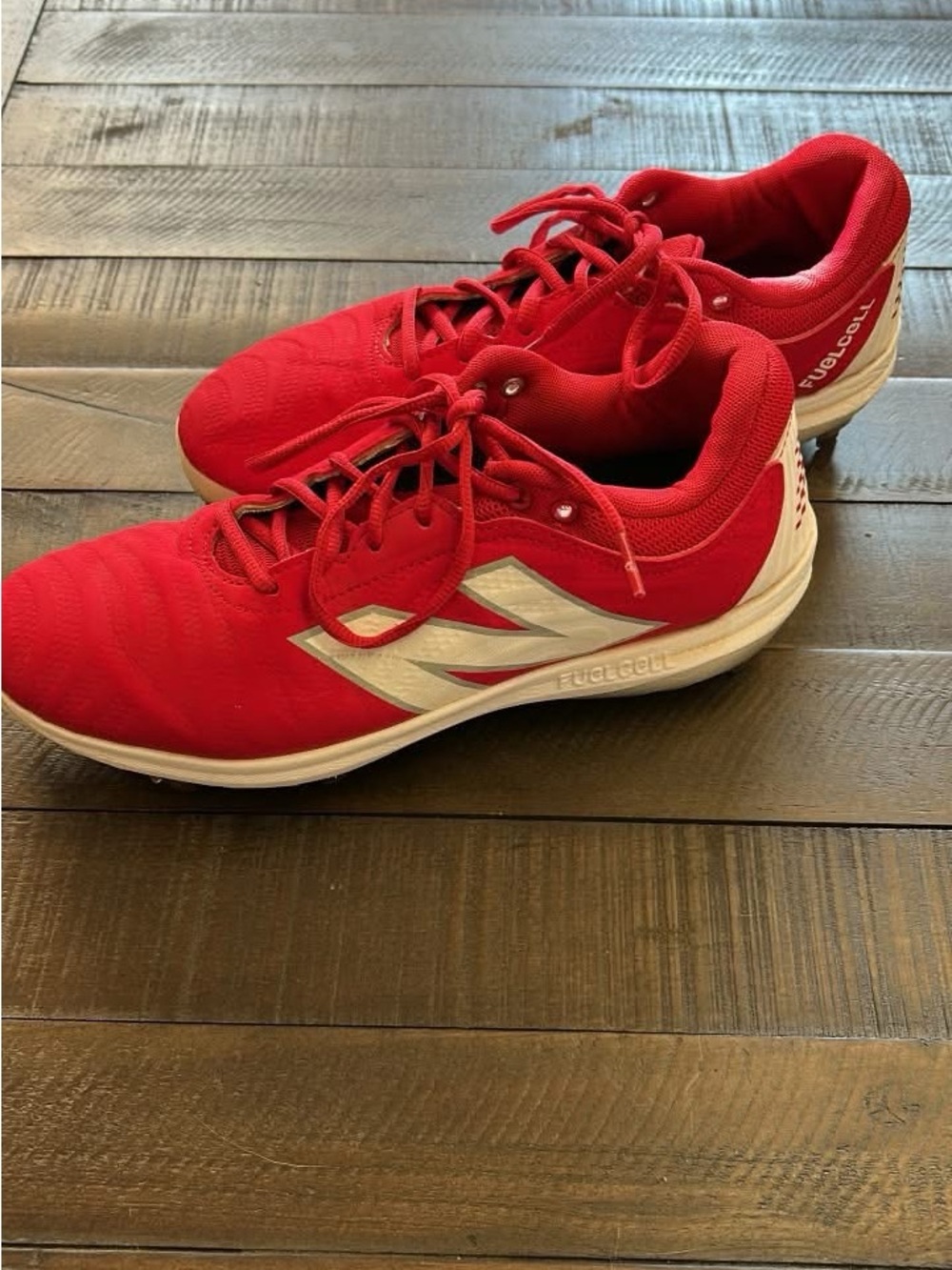 New Balance Red Metal Cleats